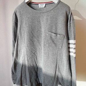 THOM BROWNE Gray 4-Bar Longsleeve (M)